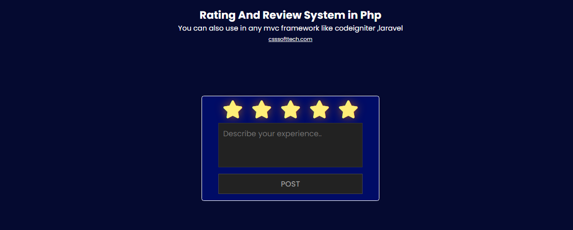 5 Star Rating and Review System in Php