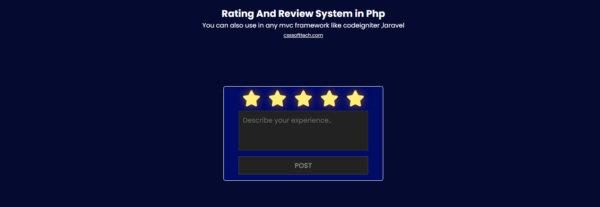 5 Star Rating And Review System in Php